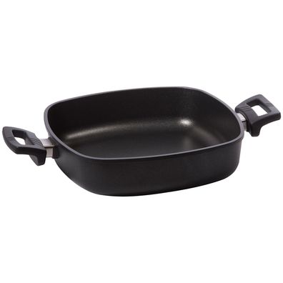 Eurolux eckige flache Schmor-Kasserolle 24x24 cm Aluguss beschichtet - Art.-Nr. EU325