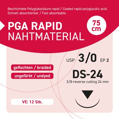 PGA RAPID Nahtmaterial USP 3-0 EP-2 DS-24 - 75