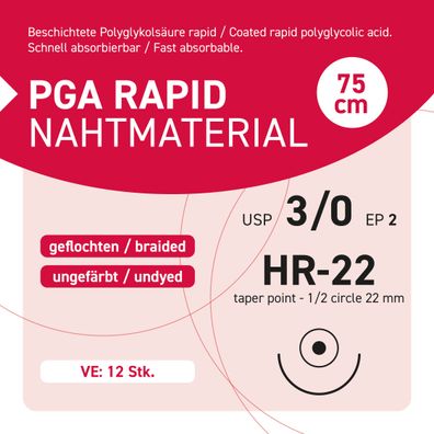 PGA RAPID Nahtmaterial USP 3-0 EP-2 HR-22 - 75