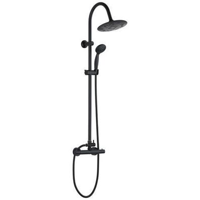 Duschsäule GRACJA Thermostatisch Duschsystem, Brausegarnitur in Schwarz