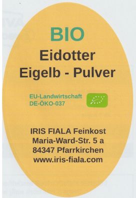 250 g BIO - Eidotter, Eigelb-Pulver, von Bio-Höfen in Österreich