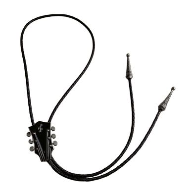 Krawatte Bolo Krawatte mit Gitarre und Kordel Western Cowboy Krawatte Country