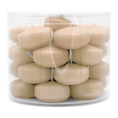 Schwimmkerzen klein, Creme, 50/30 mm, WENZEL, Brenndauer ca. 4h, Box mit 28 Stück