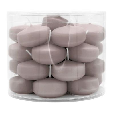 Schwimmkerzen klein, Sand, 50/30 mm, WENZEL, Brenndauer ca. 4h, Box mit 28 Stück