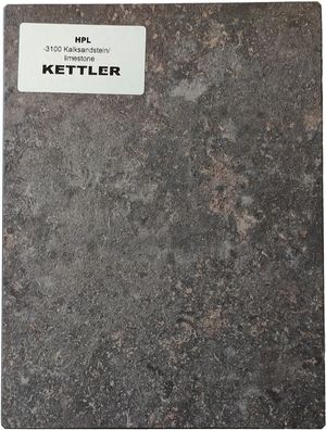 HPL Tischplatte 160cm x 95cm x 1,3cm, Kalksandstein, Wing Profil