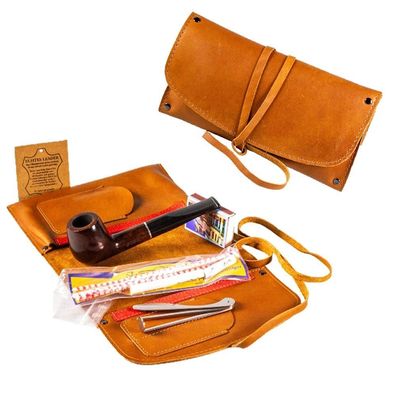 Jean Claude Pfeifen Einsteiger-Set, gerade: Pfeife + Rollbeutel + Zubehör