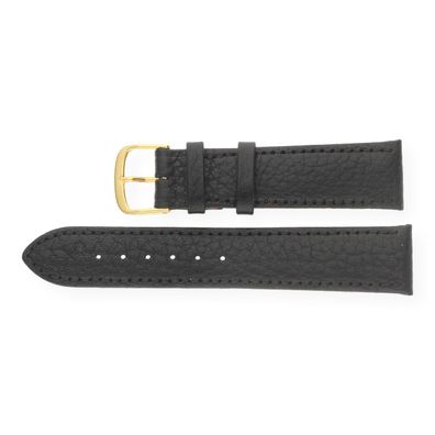 JuwelmaLux Uhrenband Kamelnarbung schwarz JL38-10-0003