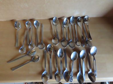 Konvolut Dessertlöffel Kaffeelöffel unterschiedliche Firmen Fabrikate 28St