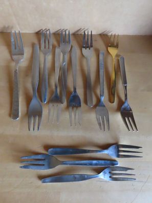 Konvolut Dessertgabeln Kuchengabeln unterschiedliche Firmen Fabrikate 13St