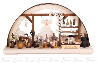 Schwibbogen "Kellerbar" klein, indirekt elektrisch beleuchtet 43cmx24,5cmx9,5cm