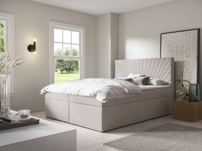 Boxspringbett T71 , mit zwei Bettkasten , Topper, Farbe und Große wählbar
