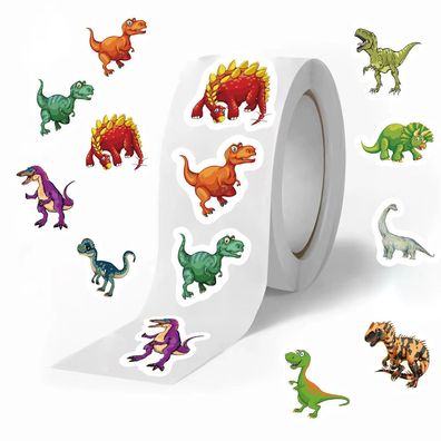 500 Dinosaurier-Sticker ca. 2,5 cm Basteln & Dekorieren