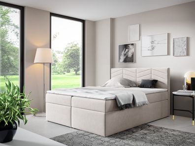 Boxspringbett T73 , mit zwei Bettkasten , Topper, Farbe und Große wählbar