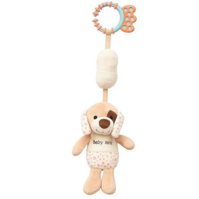 Pädagogisches Spielplüschtier mit Clip Baby Mix Hund braun
