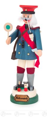 Räuchermann Bahnvorsteher BxHxT 9 cmx26 cmx10 cm NEU Erzgebirge Rauchmann