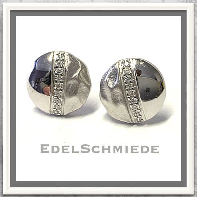 Edelschmiede925 Ohrstecker 925 Silber teilw mattiert + Struktur