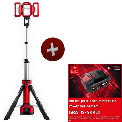 Flex LED Akku Baustrahler Strahler mit Stativ 18V TL4000 18.0/230 530375
