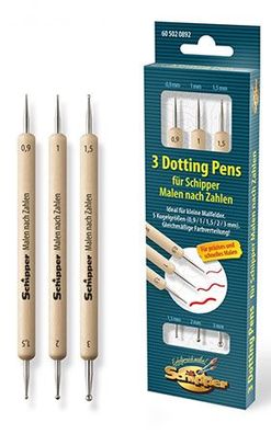 3 doppelseitige Dotting Pens (Pinselersatz)