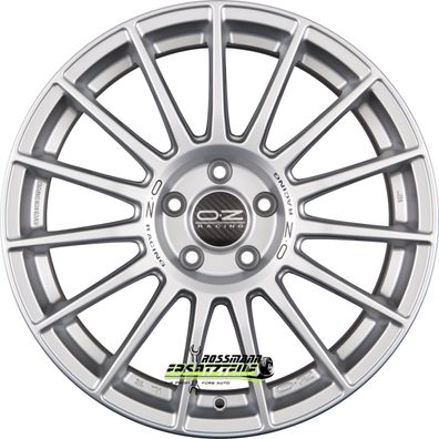4x OZ Superturismo Dakar matt race silver 9x21 ET37 - LK5/112 ML79 Felge Alu
