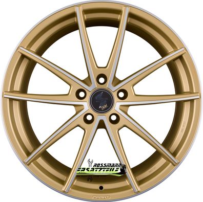 4x Etabeta Manay-K gold matt polish 9x20 ET25 - LK5/112 ML78.1 Felge Alu