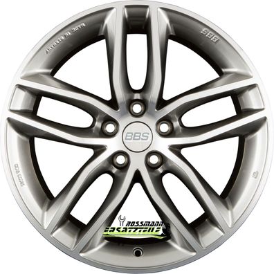 4x BBS SX platinum silber diamantgedreht 8.5x19 ET45 - LK5/114.3 ML82 Felge Alu