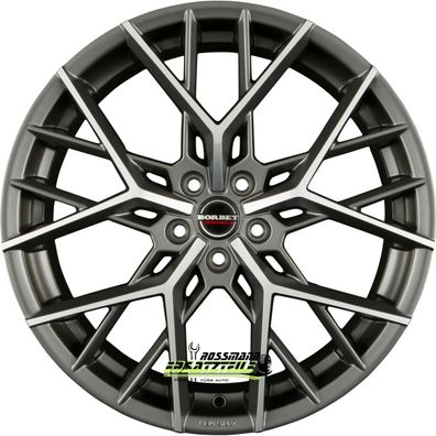 4x Borbet BY titan polished matt 8.5x21 ET35 - LK5/114.3 ML70.6 Felge Alu