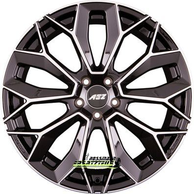 4x AEZ Leipzig black polished 9x20 ET44 - LK5/120 ML72.6 Felge Alu