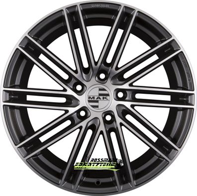 4x Mak Leipzig-D gun metallic mirror 11.5x20 ET63 - LK5/130 ML71.6 Felge Alu