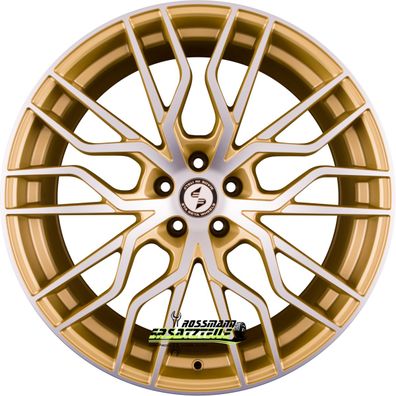 4x Etabeta Medusa gold matt full polished 9.5x21 ET37 - LK5/112 ML66.5 Felge Alu