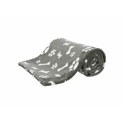 Trixie Dog Blanket Kenny Fleece Bone / Paws Gray 150 X 100 Cm