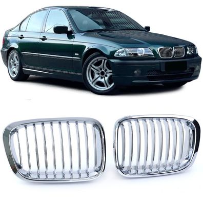 Sport Kühlergrill Frontgrill Chrom für 3er BMW E46 Vorfacelift 1998-2001