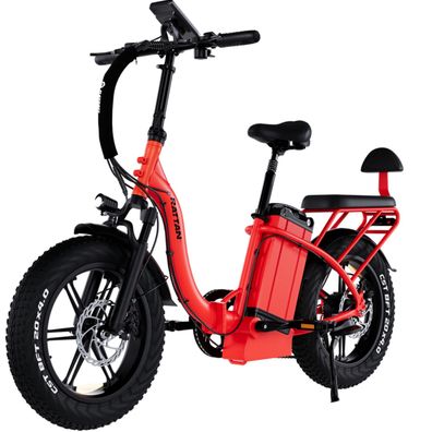 Klappbares 20" E-Bike mit 200KM großer Reichweite 48V 40,5Ah Akku Sicherheitssitz