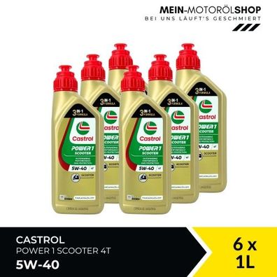 Castrol Power 1 Scooter 4T 5W-40 6x1 Liter