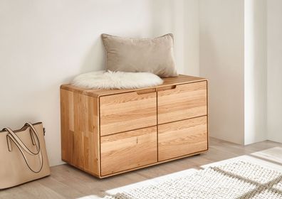 Garderobenbank 80x47cm "Kent" Wildeiche massiv