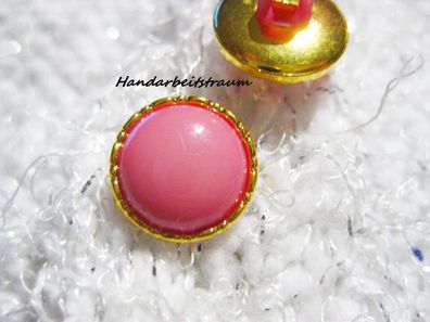 1 Kunststoffknopf pink 12x9mm Öse 3mm Nr 1421