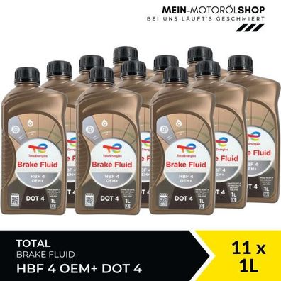 Total Brake Fluid HBF 4 OEM+ DOT 4 11x1 Liter