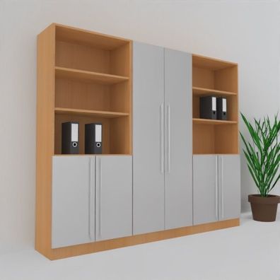 Büro Schrankwand Multi 6 Aktenschrank Büroschrank Aktenschränke Büromöbel 3-teilig