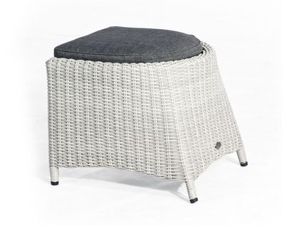 Fußhocker "Para-Plus" Alu/Kunststoffgeflecht silbergrau inkl. Kissen