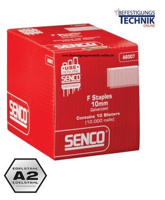 Senco F10A2 Klammern 10mm F06BGAP rostfrei für SFT10XP-F Bostitch Klammerzange P51-5B