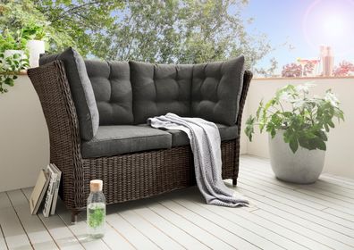 Destiny Loungesofa PALMA 2-Sitzer, inkl. Auflagen, Polyrattan, vintage braun