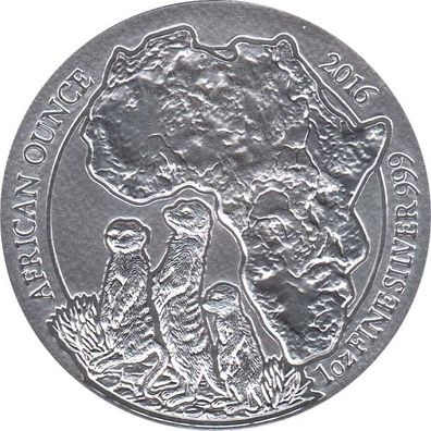 Ruanda 2016 Erdmännchen 1 Oz Silber