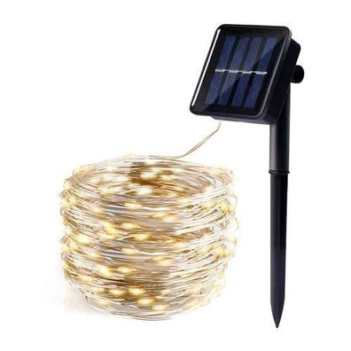 SOLAR 300 LED FUNKEN 0,12W LED Solar-Gartengirlande in warmweißer Farbe Deko-Kette