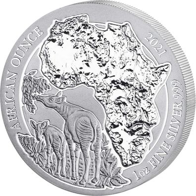 Ruanda 2021 Okapi 1 Oz Silber*