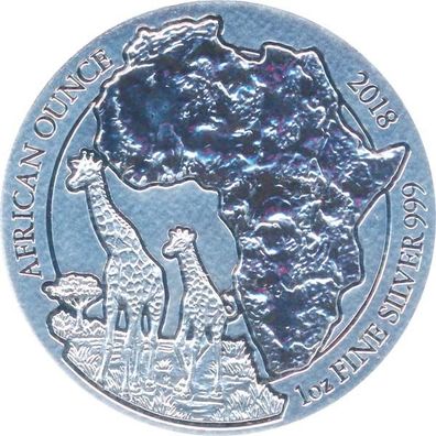 Ruanda 2018 Giraffe 1 Oz Silber*