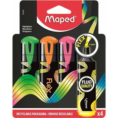 4 maped FLUO PEPS FLEX Textmarker farbsortiert