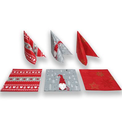 80 Stück Duni Servietten Weihnachtsmotive Geschirrservietten 33 x 33 cm 3 lagig
