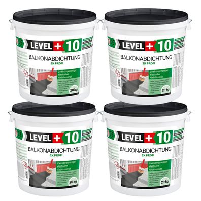 Balkonabdichtung 80kg Dichtschlämme 2K Abdichtung Terrasse Balkone Bad L+10