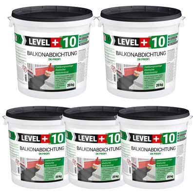 Balkonabdichtung 100kg Dichtschlämme 2K Abdichtung Terrasse Balkone Bad L+10