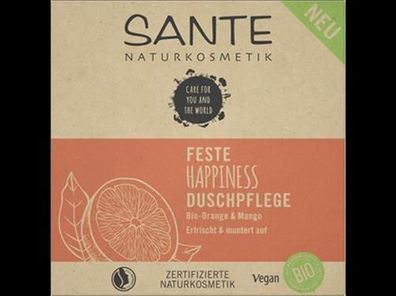 Sante 3x SANTE Feste Happiness Duschpflege Bio-Orange & Mango 80g
