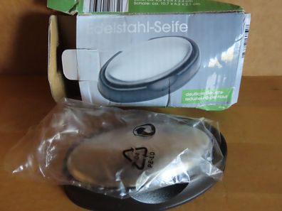 Edelstahl-Seife mit ablageschale aus Kunststoff Schött (Original Verpackt)